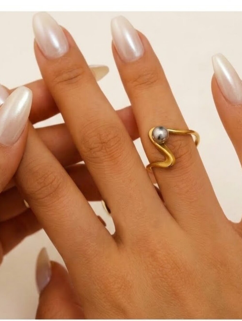 18K Gold Plated Gold-Tone Adjustable Ring